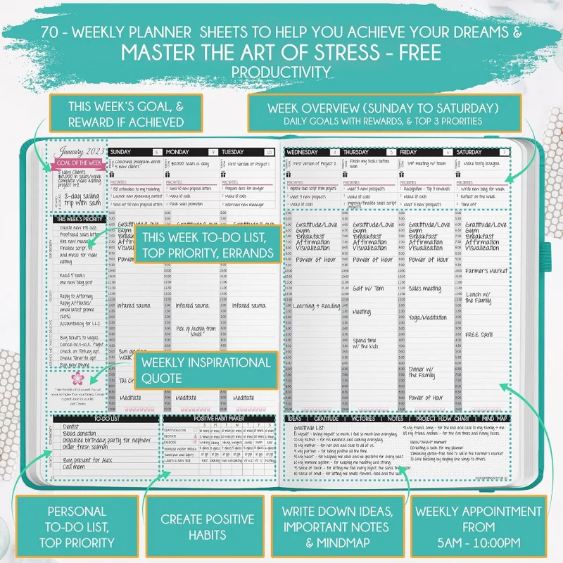    ソフト ターキオーズ ウーマン B5 (.2 x 10.1) 2025 プランナー ウィークリーおよびマンスリー |     生産性とハを向上させるための 16 か月のライフ プランナー