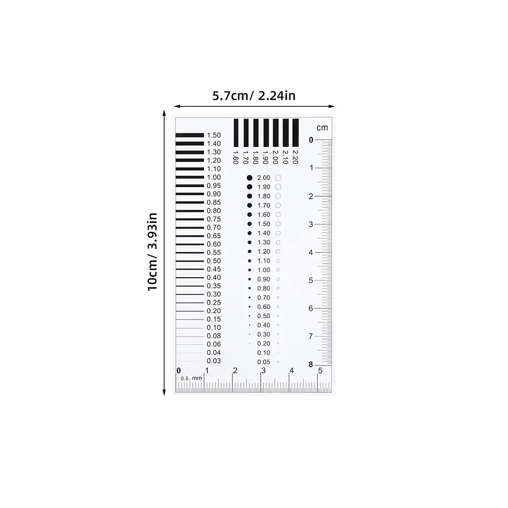 4 قطعة حاكم عرض الكراك أداة قياس بلاستيكية شفافة لخط كشف العيوب فحص سمك مقياس متعدد الوظائف