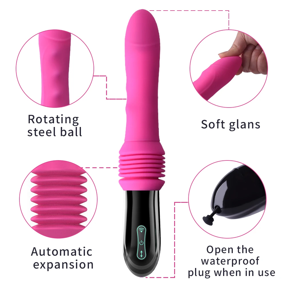 Vibration Pull Plug Remote Control Gun Mastrubation Machine for women's Retractable Vibrator Dildos Penis Sex Toys for Female 18