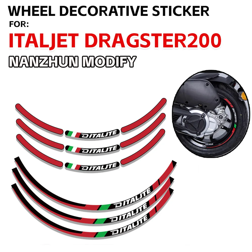 

For ITALJET Dragster 200 Dragster200 2022 2023 2024 2025 Scooter Motorcycle Accessories Stickers Waterproof Decal Wheel Sticker
