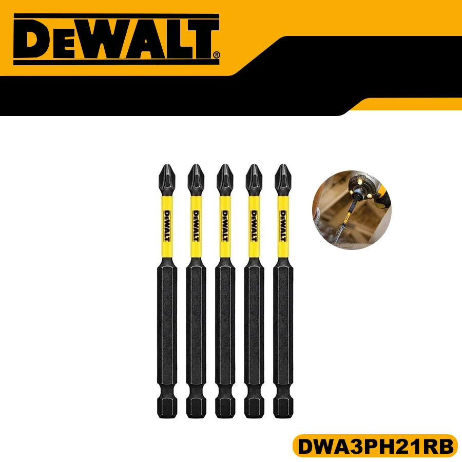 DEWALT DWA3PH2IRB Phillips #2 Impact Screwdriver Bit 1/4 Shank for Electric Drill 2/5/10-Piece Long Drill Power Tool Accessory