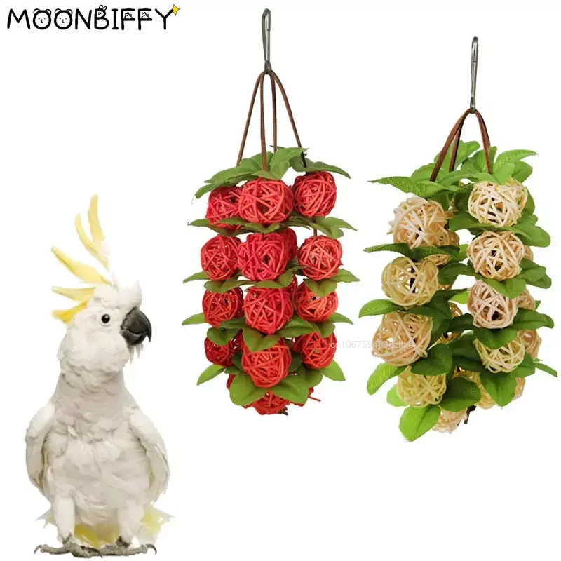 Rattan Ball Funny Parrots Supplies Interactive Toys Bird Accessories Wooden Bite Toy Cockatiel Parrot Molars