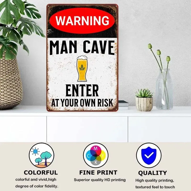 MAN CAVE LAGER House Decor Vintage Tin Plates Metal Poster Decoration Wall Retro Funny Metal Signs for Wall Art Decoration Room