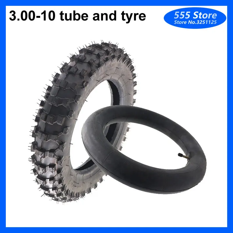 3.00-10 Rear Wheel Tire Inner Outer Tyre 10 inch deep teeth Dirt Pit Bike Off Road Motorcycle Use Guang Li CRF50 Apollo