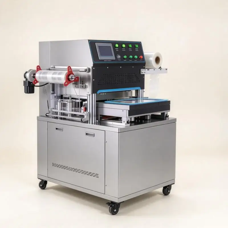 Modified Atmosphere Packaging Machine Automatic Tray Sealing Gas Flush Equipment for Meat Seafood Chicken