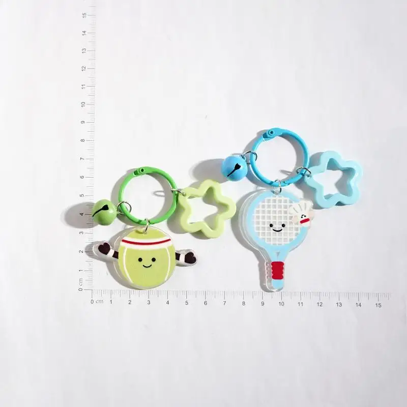 Cute Badminton Tennis Volleyball Football Basketball Rugby Keychains Headphones Pendants Gifts Table Tennis Gifts