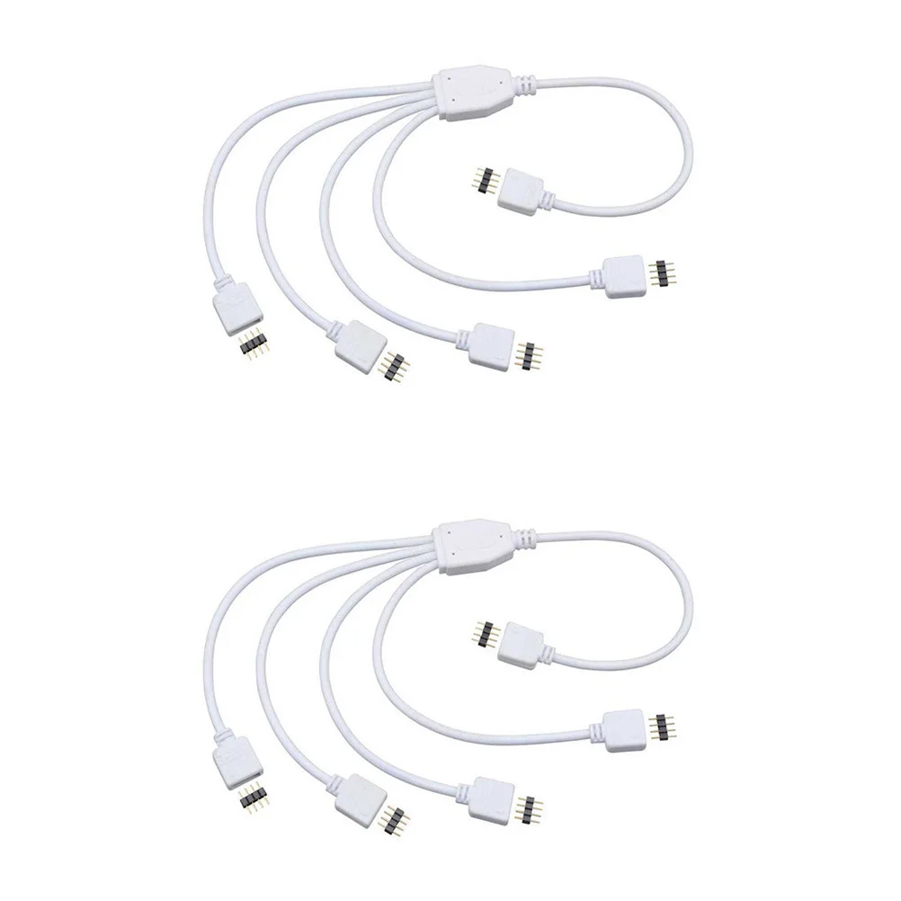 

2Pcs LED Strip Splitter Connector Cable 4 Pin Rgb 2 Way Splitter Kit for One to Three LED Light Strips Extension