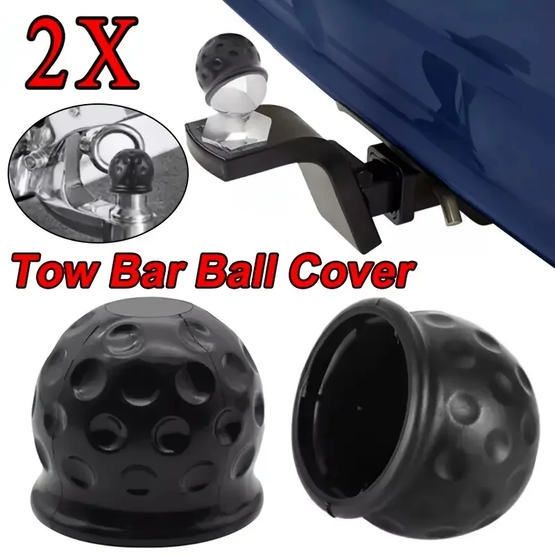 

2PC Universal Tow Bar Ball Cover Cap Ball Hood For Trailer Protect Rubber Acid Alkali Resistance Car Accessories Repair Tool