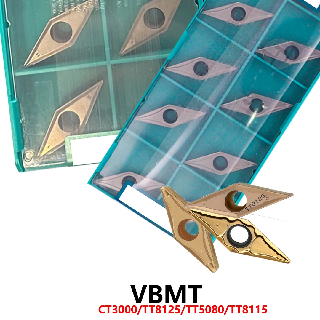 

Оригинальные твердосплавные вставки VBMT160404FG VBMT160404MT VBMT160404 VBMT160408 VBMT160408PC CT3000 TT8125 Лезвия для инструментов с ЧПУ VBMT 160404