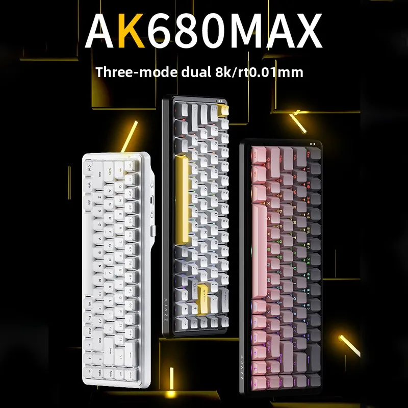 AJAZZ Ak680max Magnetic Axis Wireless Bluetooth Mechanical Keyboard Three-mode RGB Hot Swap E-sports Game 8k Keyboard