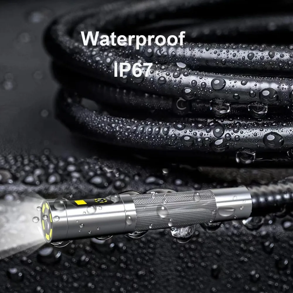 فحص وتحليل/Borescope مفصلية مزدوجة العدسة، منظار المحرك مع كاميرا ثعبان مفصلية ثنائية الاتجاه مقاس 0.33 بوصة، مزدوجة 5 بوصة