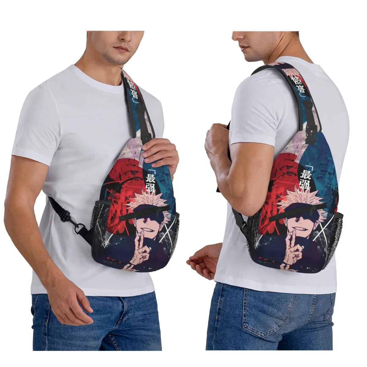 

Satoru Gojo аниме дзюдзюцу кайсен нагрудная сумка мужской слинг рюкзак через плечо нагрудная сумка дорожный походный рюкзак сумка на плечо
