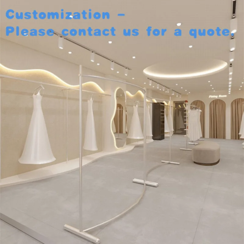 

custom.Stainless Steel Wedding Dress Store Display Rack Clothing Display Stand Boutique Display Shelves