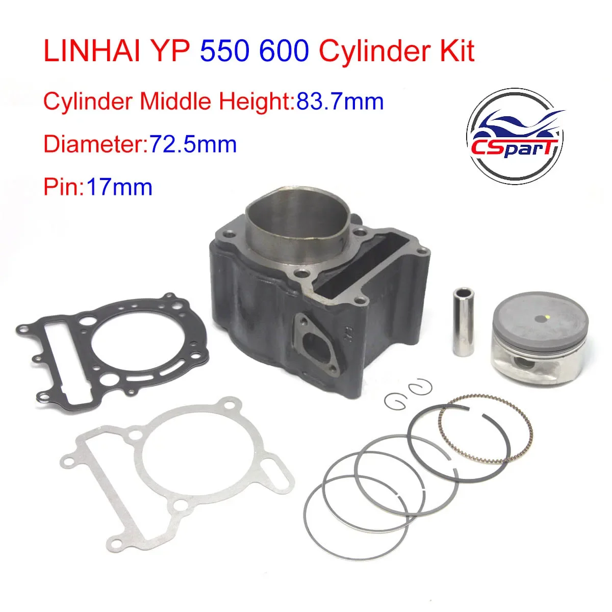 72.5mm Cylinder Bore Piston Ring Kit  Linhai 600 550 600CC 550CC LH2V73 ATV UTV Buggy