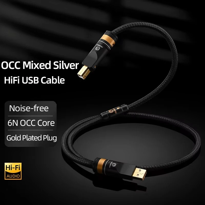 HiFi USB Audio Cable OCC Type A to B Cable Type C to B for Computer Sound Card Decoder
