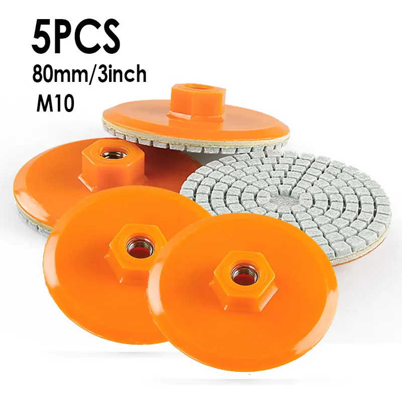 

【wholesale】5pcs 80mm 3 Inch Polishing Pad Wet Dry Buff Disc Abrasive For Sanding Marble Granite Grinding Countertop Stone