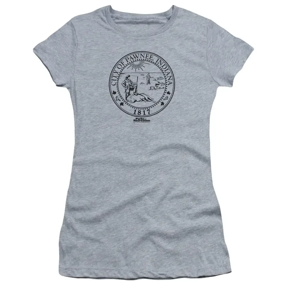 Camiseta atlética Heather para mulheres e juniores da Parks Recreation Pawnee Seal