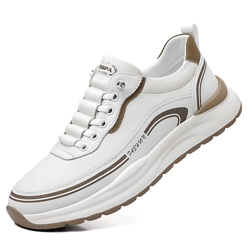 

Men Casual Sneakers Breathable Basketball Training Shoes 2026 Spring Versatile Men Leather Sneakers