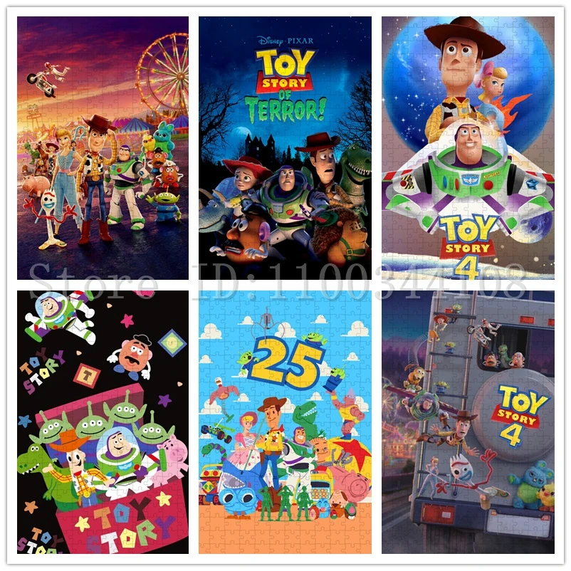 Puzzle Toy Story pour adultes et enfants, jouets de décompression, films de dessins animés Disney, jeu d'intelligence