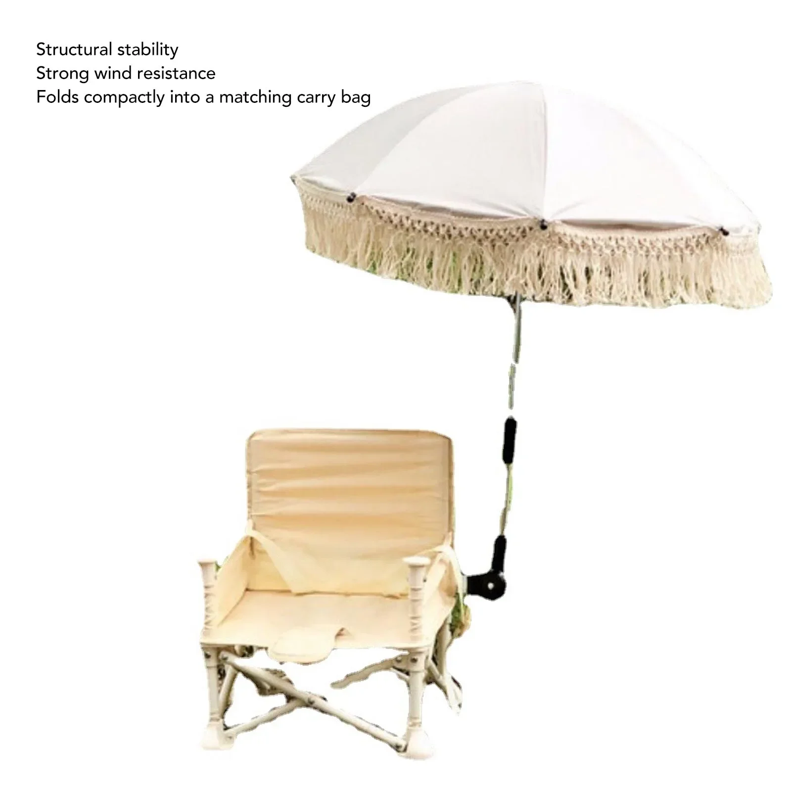 Tassel Beige Baby Outdoor Parasol Fringe Ultraviolet Proof Children Outdoor Beach Umbrella For Photography Props Seaside Garden