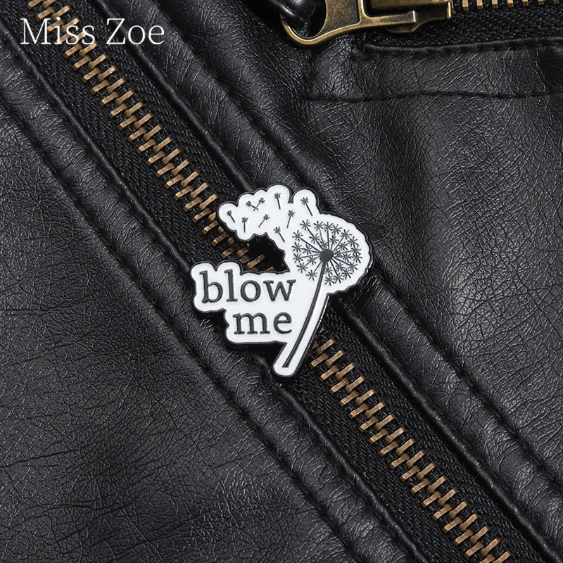 Lyrics Script Enamel Pins Blow Me Dandelion Falling Down Backpack Brooches Wholesale Lapel Badge Jewelry Gift For Fans Friends