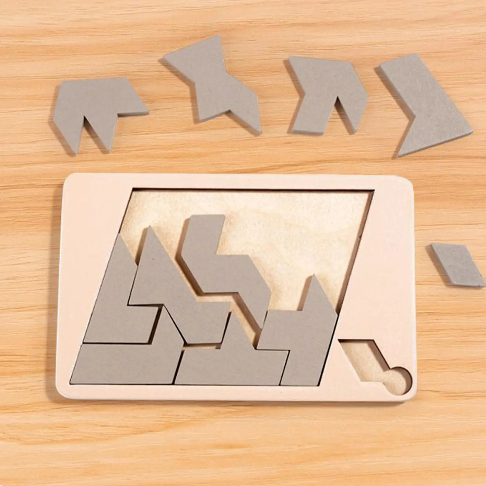 เกมปริศนาไม้ - รูปสามเหลี่ยมและรูปทรงอื่นๆ เกมฝึกตรรกะ ของเล่นเสริมพัฒนาการสำหรับเด็ก ครอบครัว ผู้ใหญ่ วัยรุ่น ห้องเรียน โรงเรียน