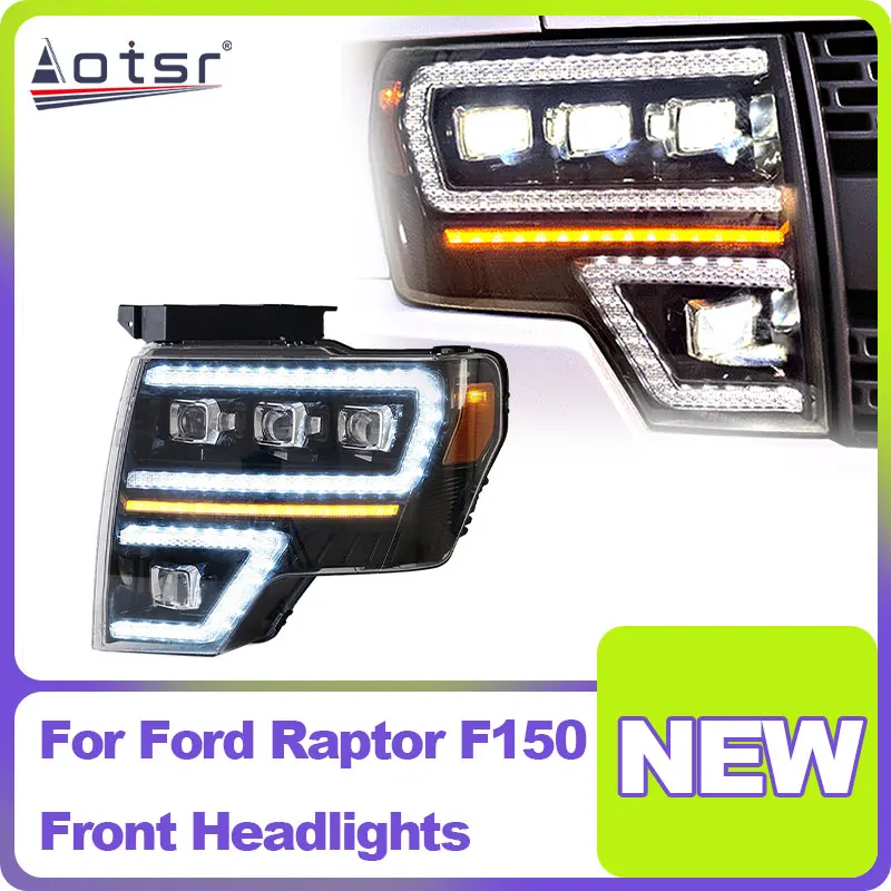 

Car Lights for Ford Raptor F150 2009-2014 LCD Headlight Lens Retrofit Headlight Daytime Running Lights Automotive Accessories