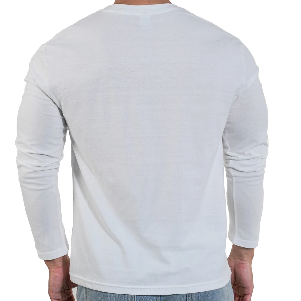 1PC Cotton Mens O-Neck T Shirts Casual Long Sleeve Top Moisture Wicking Heavyweight Tees Tanks Classic Loose Fit Tshirts for Men