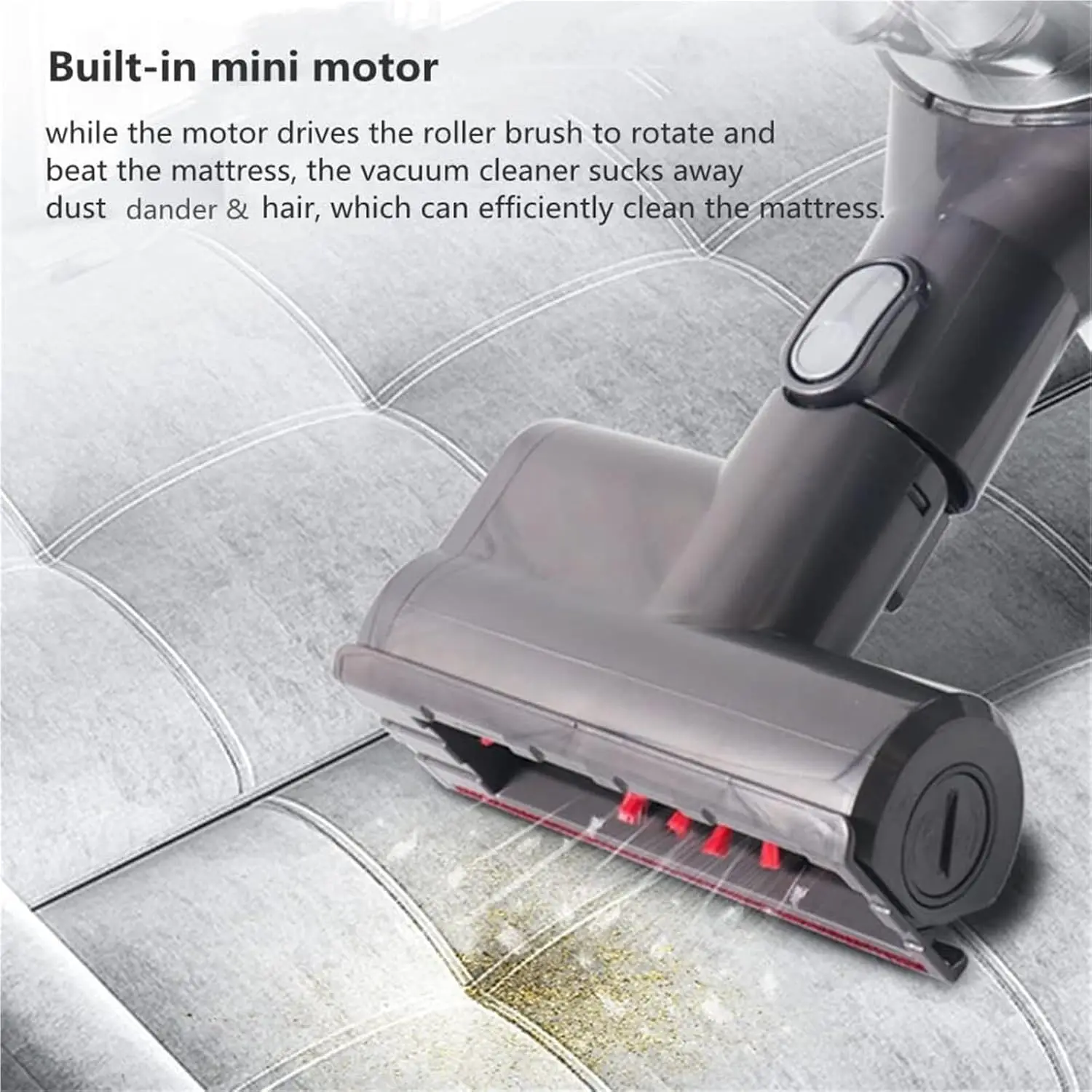Mini Motorized Tool Brush Head For Dyson V6 DC45 DC58 DC59 Stick Vacuum Cleaner Head Replacement Parts for Mattress Tool for Bed