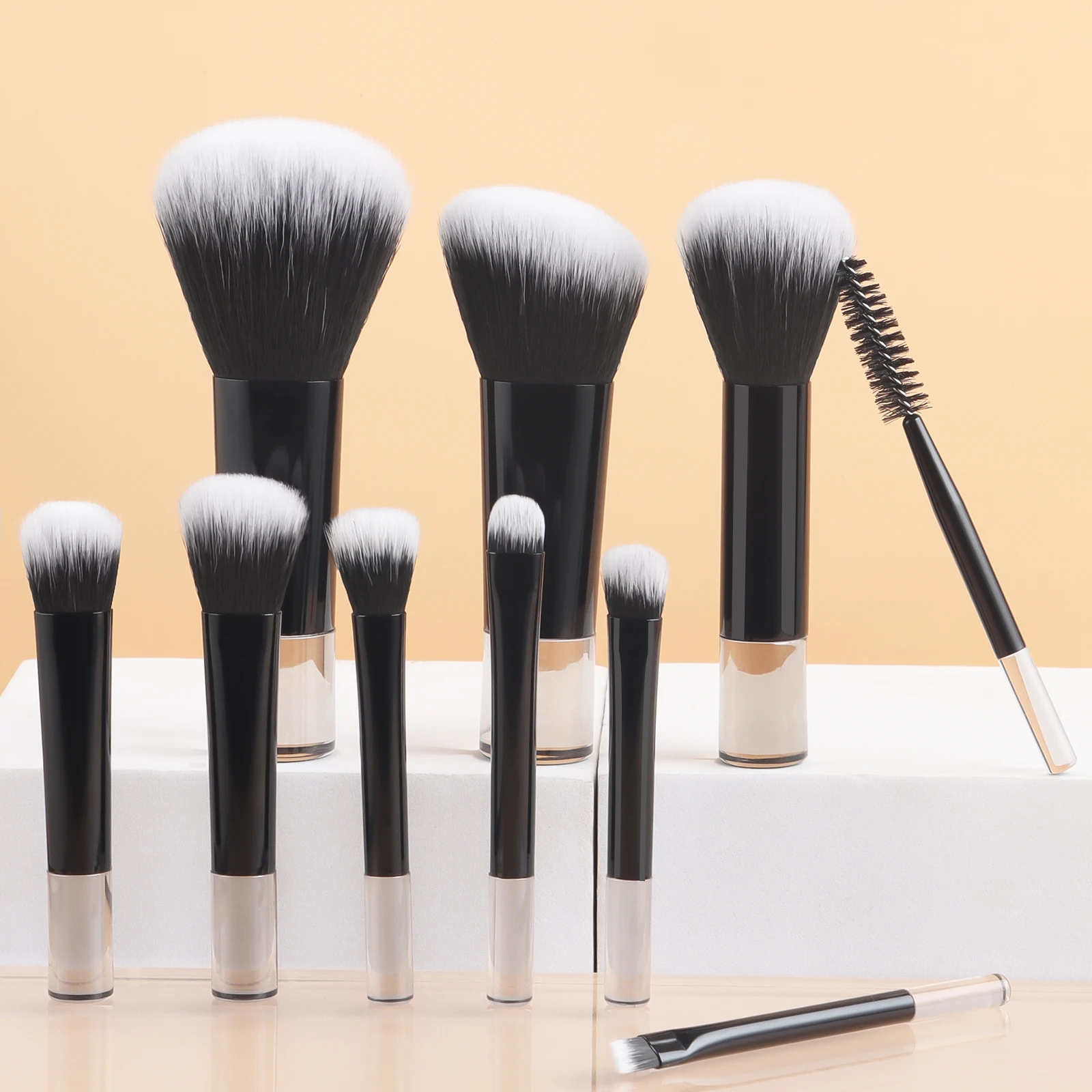 메이크업 브러쉬 세트, 플라스틱 귀여운 휴대용 미니 다기능 메이크업 브러쉬, 초보자용 화장품 메이크업 도구, 10 개