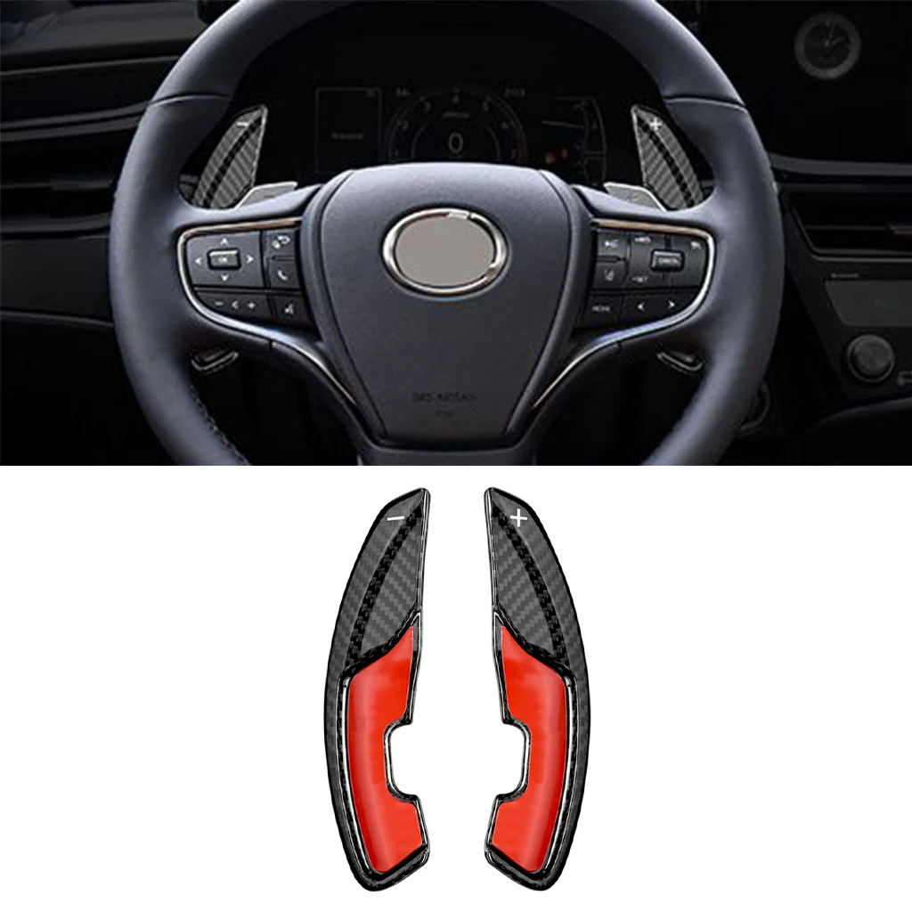 2Pcs Real Carbon Fiber Car Steering Wheel Shift Paddle For Lexus ES300 ES200 Paddle Shifter Extension