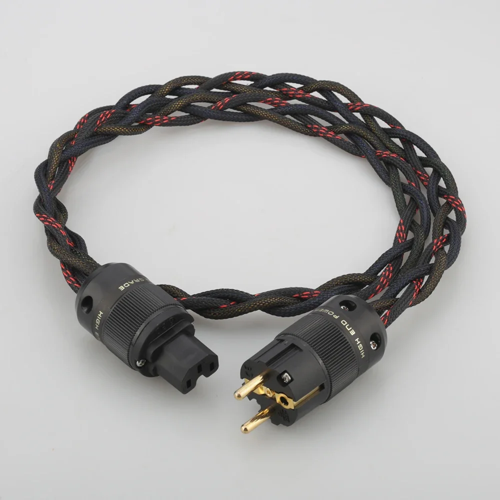 Kabel Daya HIFI Audiocrast P103 Schuko Amplifier CD Utama Amp Kabel Steker Listrik UE Kabel Daya AC Kepang