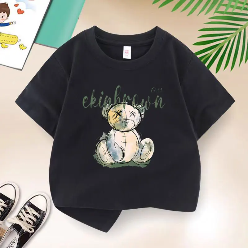 Gloomy Bear T-shirt for Boys New Cotton Kids T Shirt Cartoon Children Casual Clothes Teen Baby Boy Summer Tops 6 8 10 12 Years