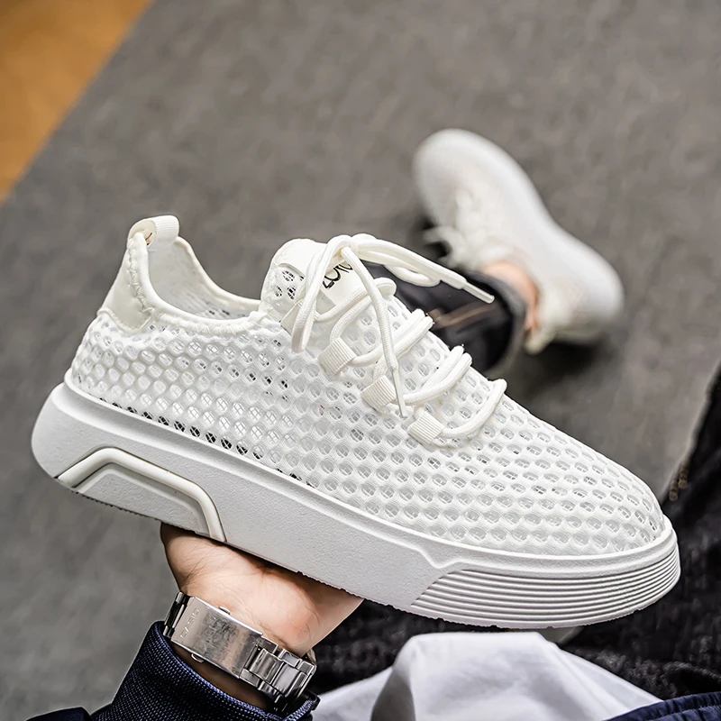

Дышащая спортивная беговая тенденция 2025, новая модная повседневная спортивная обувь с низким берцем и большой сеткой на толстой подошве для мужчин