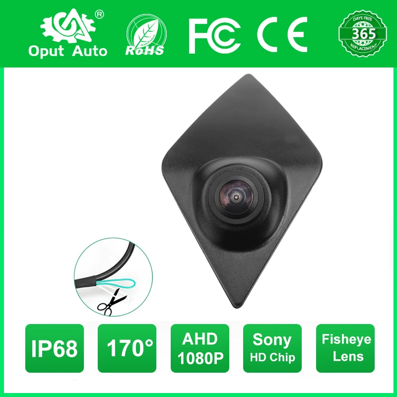 170° Fisheye Lens AHD 1080P Car Logo Install Front View Camera For Renault Megane Trafic Clio Kadjar Captur Scenic Arkana Kangoo