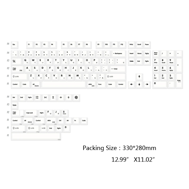 PBT 135 teclas Cherry Mecânico teclado substituição teclado tema branco
