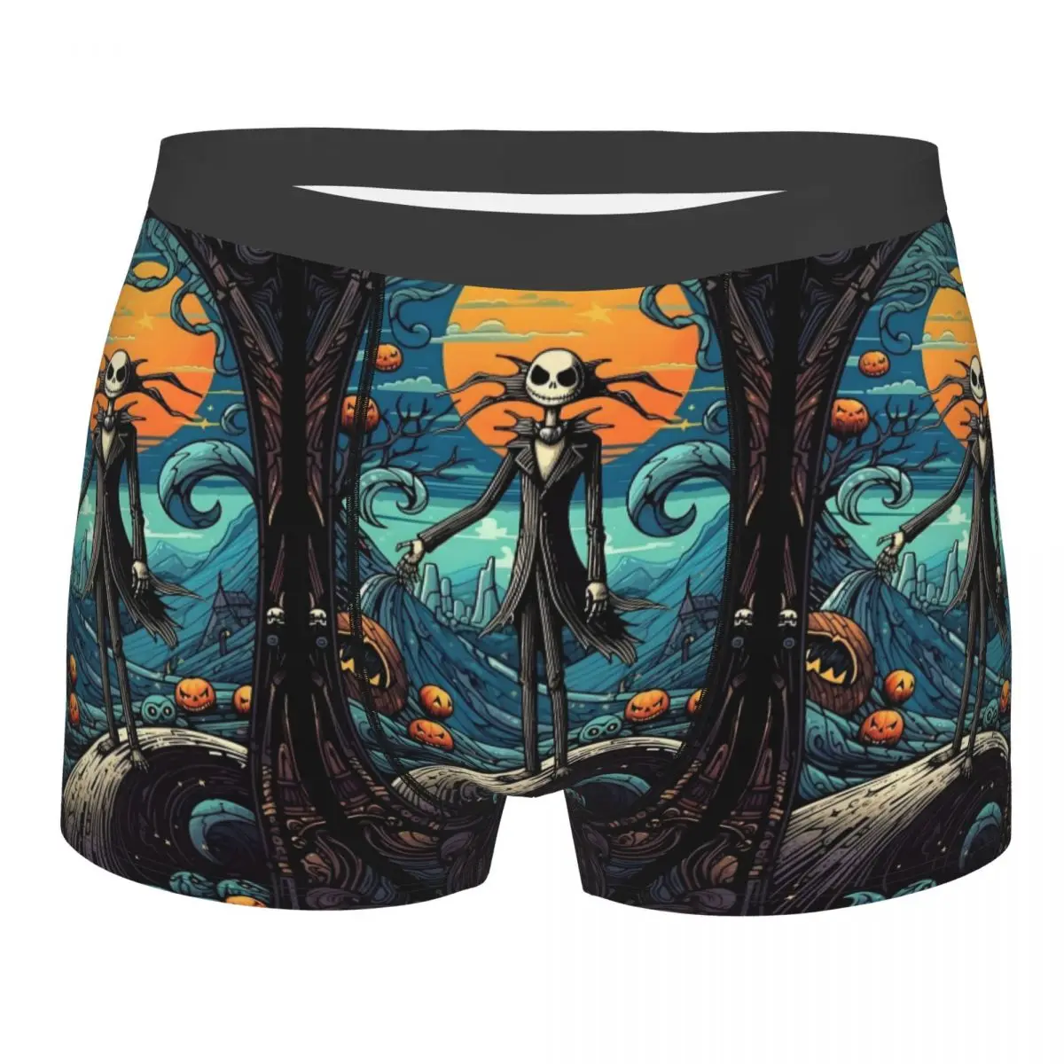 

Custom The Nightmare Before Christmas Boxer Shorts For Homme Movie Jack Skellington Underwear Panties Briefs Stretch Underpants