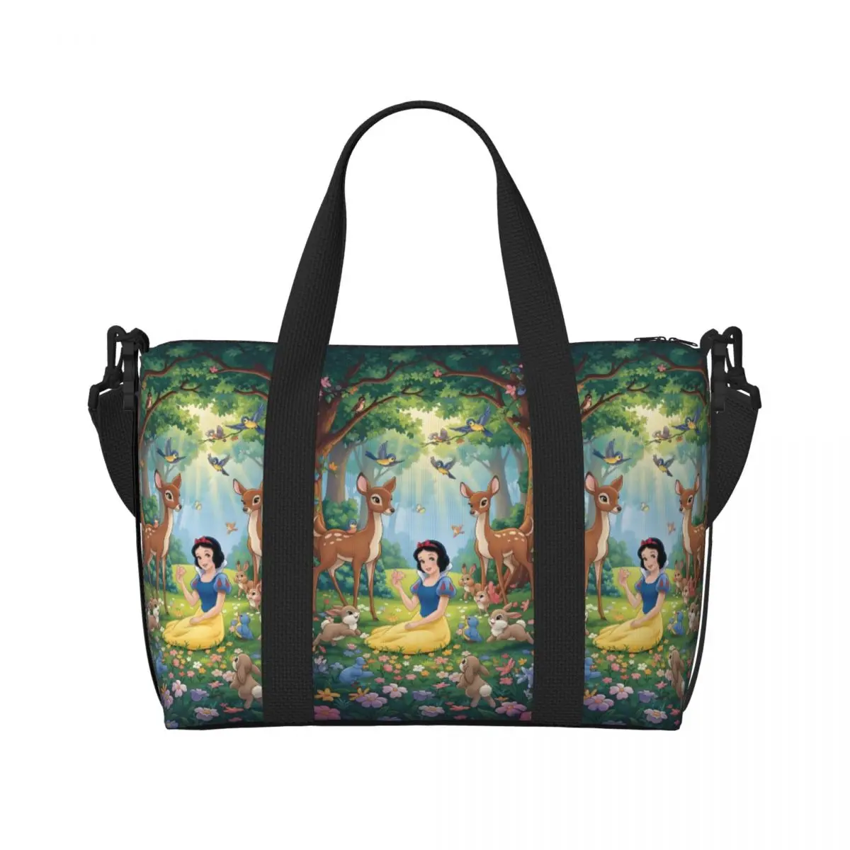 

Большая большая сумка-тоут «Белоснежка и семь гномов» для женщин Priness с героями мультфильмов для покупок на плечо, пляжная дорожная сумка для спортзала