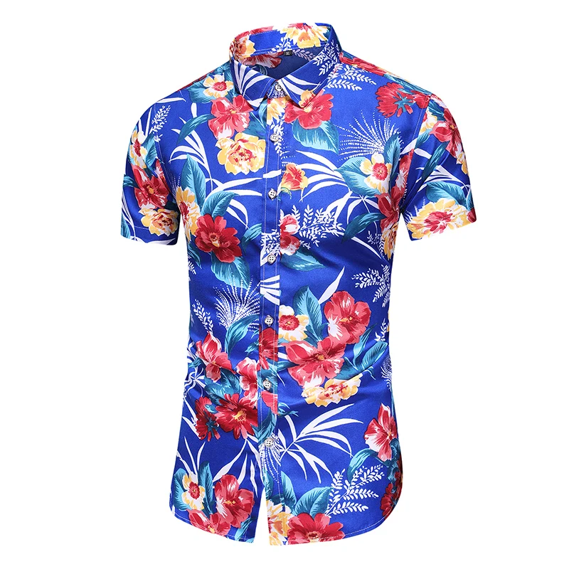 LIFENWENNA Floral Shirt Men Summer Fashion Hawaiian Short Sleeve Shirts Casual  Plus Size 5XL 6XL 7XL Mens Beach Holiday Blouse