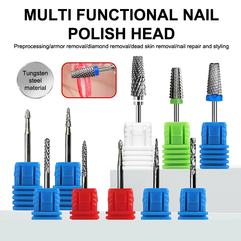 タングステン鋼ネイルドリルビット電動ネイルドリル用フライスカッター角質除去マニキュアマシンネイルファイルアクセサリー