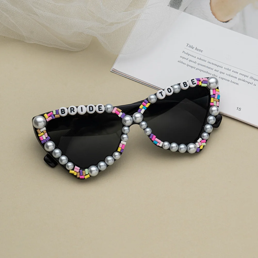 Bride To Be Pearl Sunglasses Pearl Cat Eye Sun Glasses Wedding Shower Engagement Eyeglasses Gift Bachelorette Party Eyewear Deco
