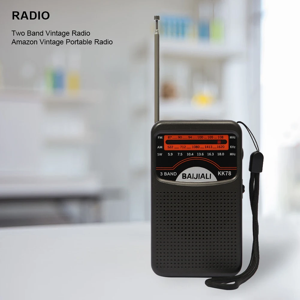 Outdoor Radio Dual Band Stereo Radio Built-in Speaker Pocket Pointer Radio SW/AM/FM LCD Display for Indoor Outdoor Emergency Use