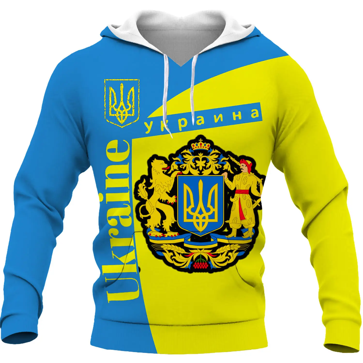 Ukraine Men\'s Hoodies Fashion Retro Ukraine Flag 3D Printed Sweatshirt Unisex Pullover Couple Personality Casual Tops