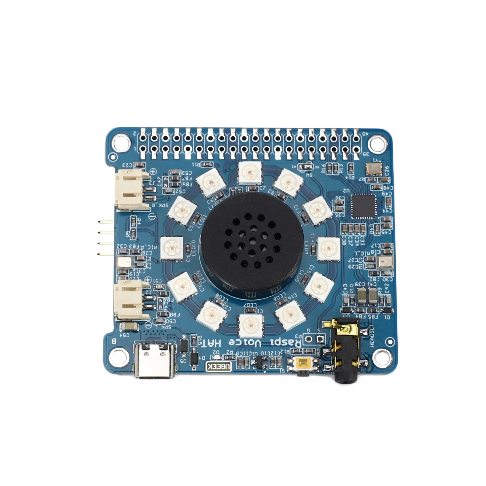 

Для Raspberry Pi Voice HAT, динамик WM8960, 1 Вт, усилитель, модуль с двумя микрофонами для Raspberry Pi 4, Модель B/ 3B +/ 3B