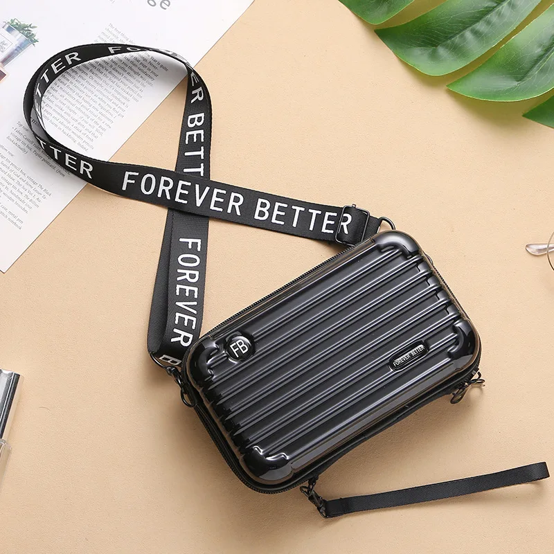 Fashion Women Wallets Clutch Bag PVC Small Shoulder Bag Suit Case Shape Zipper Phone Bag Pouch Ladies Coin Purse Small Handbag