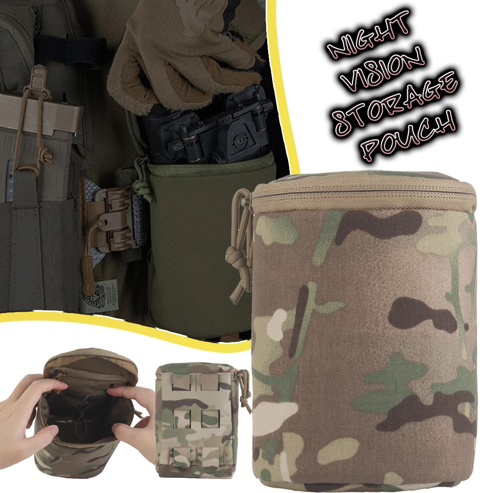 

Tactical night vision storage pouch Airsoft molle belt waist fanny pack Outdoor hunting camping equipment bag Double-open zip