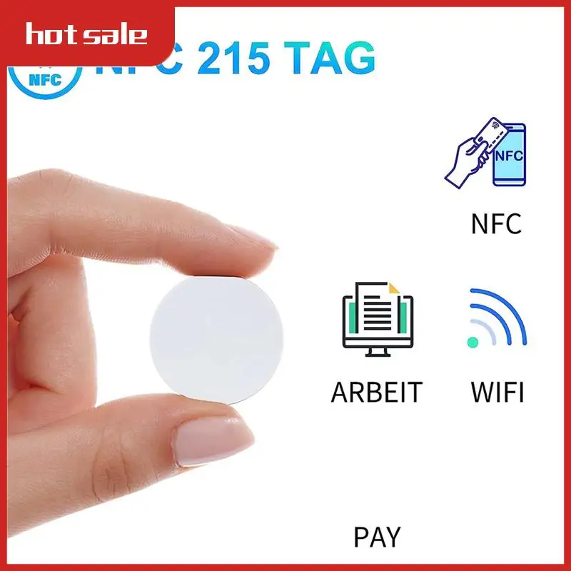

50 PCS Ntag215 Tags NFC Coin Cards, Blank Rewritable PVC NFC 215 Tag Round 25Mm / 1 Inch