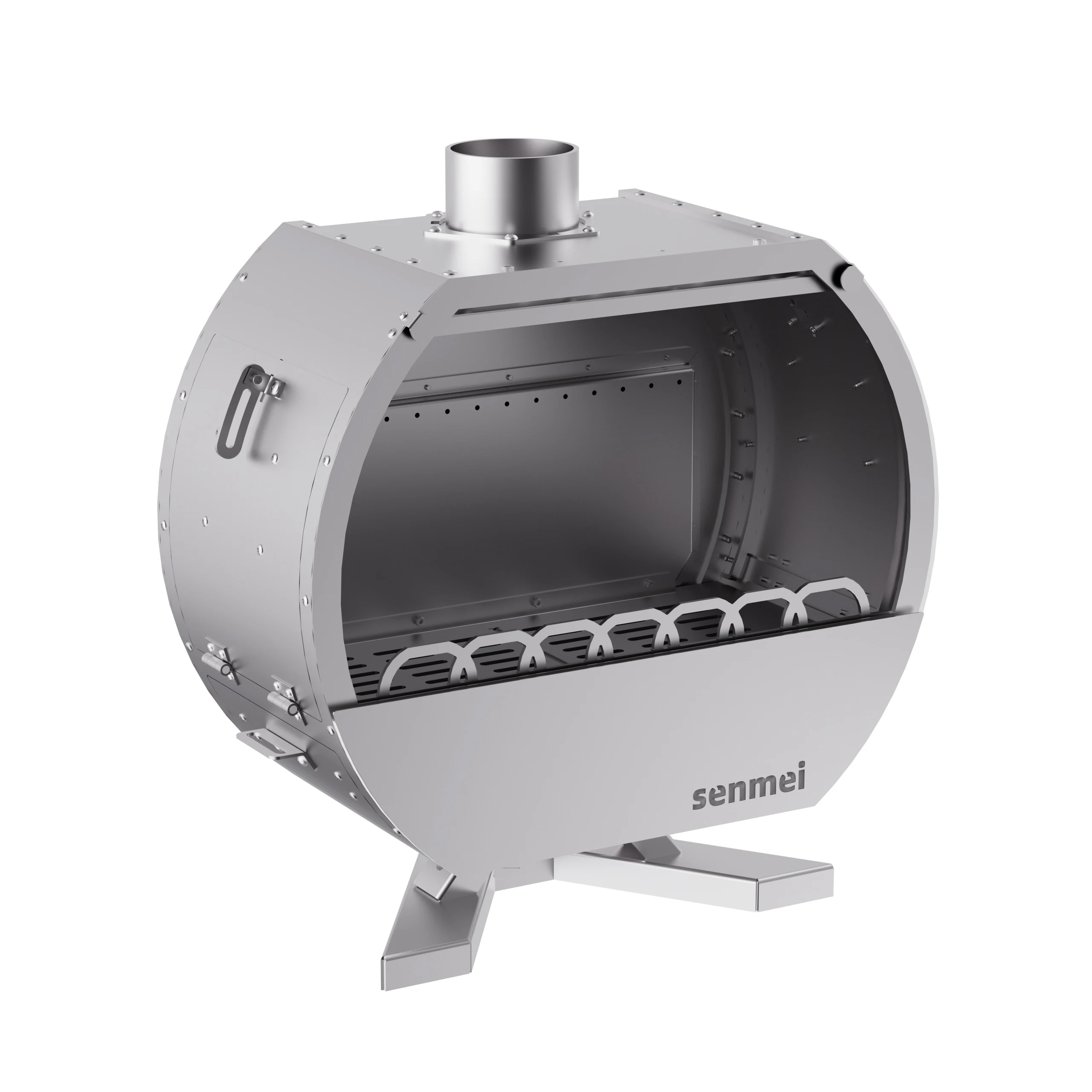 Stainless Steel Backpacking Stove Secondary Burning Fireplace Smokeless Wood Stove for Camping Kitchen