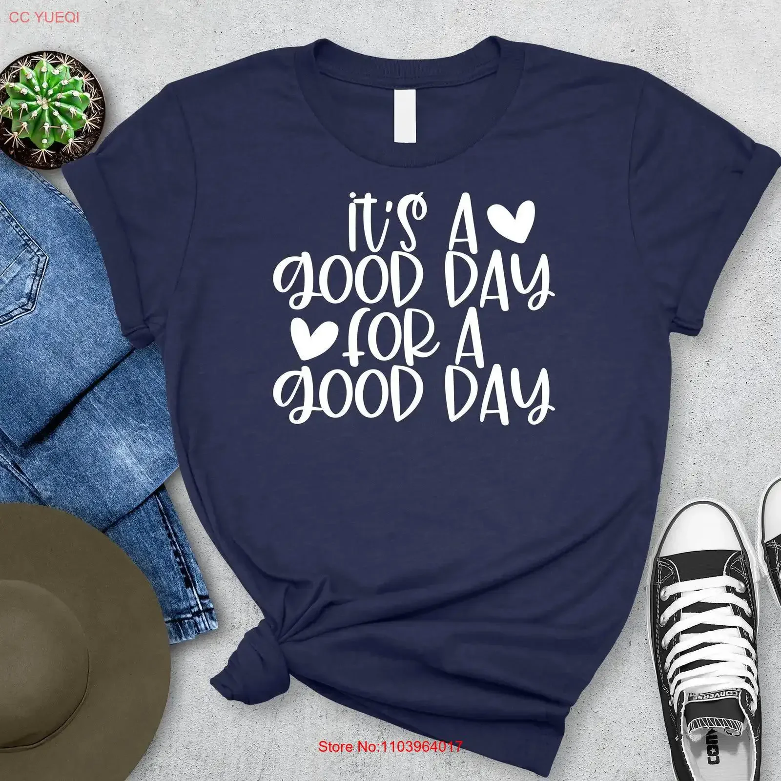 Это хороший день, чтобы иметь модная футболка с круглым вырезом Positive Vibes SweaT Одежда премиум-класса, винтажная стираная удобная футболка