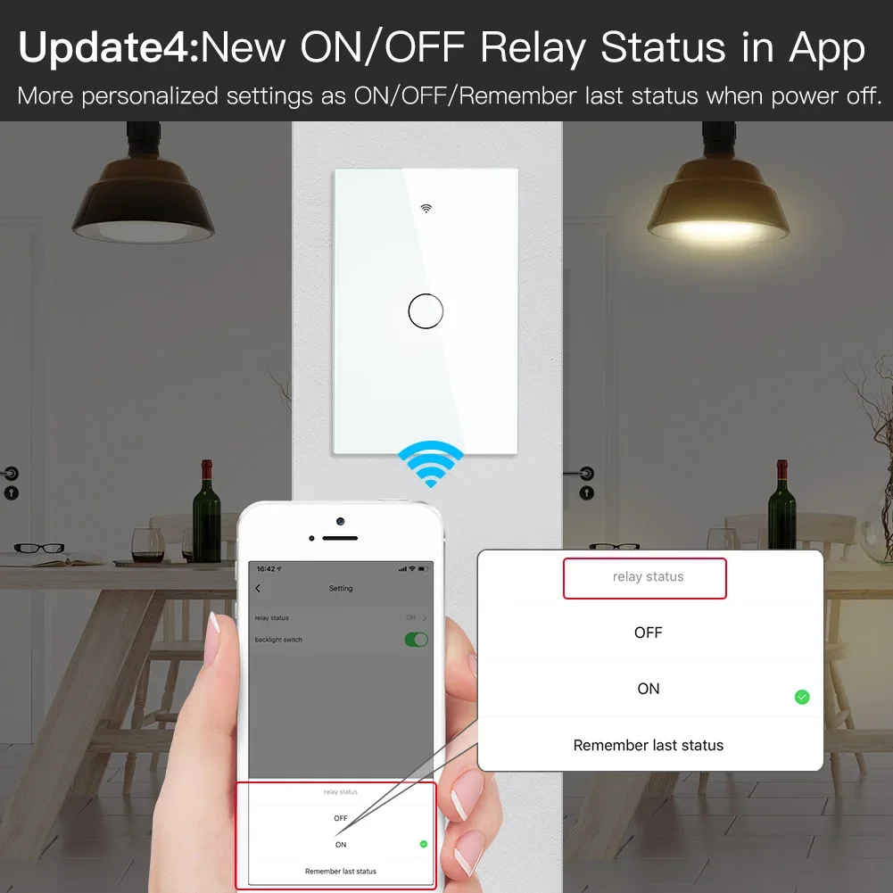 MOES ZigBee Touch Smart Lichtschalter mit Neutral/kein Neutral, US-Wandschalter ohne Kondensator Smart Life/Tuya funktioniert mit Alexa US